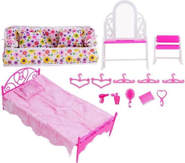 Image du produit Hermex Ensemble d'accessoires de chambre à coucher pour poupées Barbie