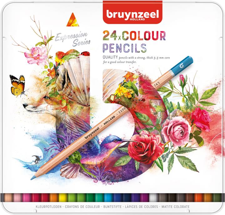 Bruynzeel Farbstifte Expression Colour Metalletui, 24 Stück (Mehrfarbig, 24 x)