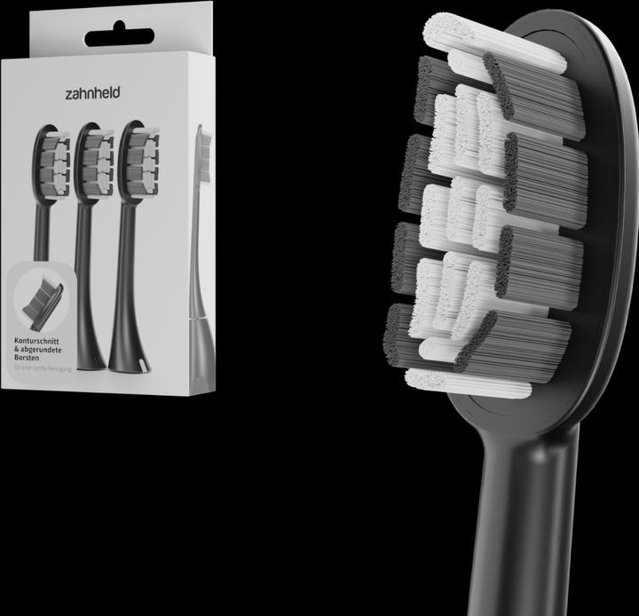 Actual product image Zahnheld Brush head Basic Medium 3x Black (3 x)