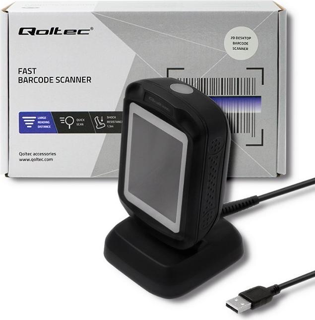 Produktbild Qoltec 50864 Barcodeleser Fester Barcodeleser 1D/2D LED (1D-Barcodes, 2D-Barcodes)