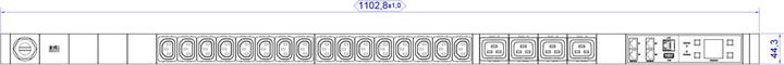 Actual product image Bachmann BN3000 16xC13 4xC19measurement p.Ph.3m H05VV-F 3G2,5CEE 16A Lan
