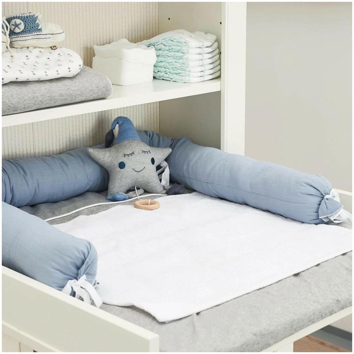 Produktbild nordic coast company Wickelauflage Stoff mit abnehmbarem Frotteehandtuch (70 x 80 cm)