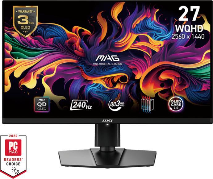 Actual product image MSI MAG 271QPXDE QD-OLED E2 (2560 x 1440 pixels, 26.50")