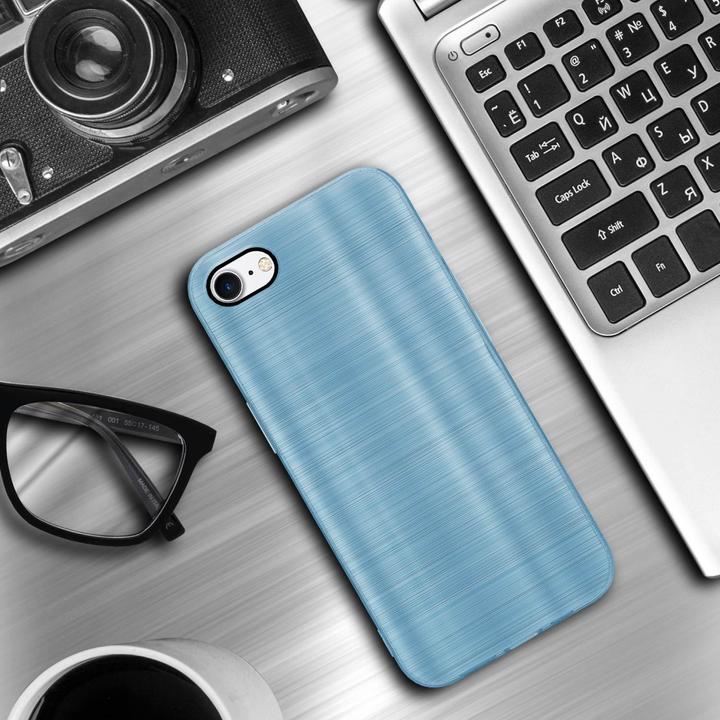 Actual product image Cadorabo Case for Apple iPhone 7 / 7S / 8 / SE 2020 in TPU Brushed Camera Protection LM160 Style (Apple iPhone 7, Apple iPhone SE (2nd Gen))