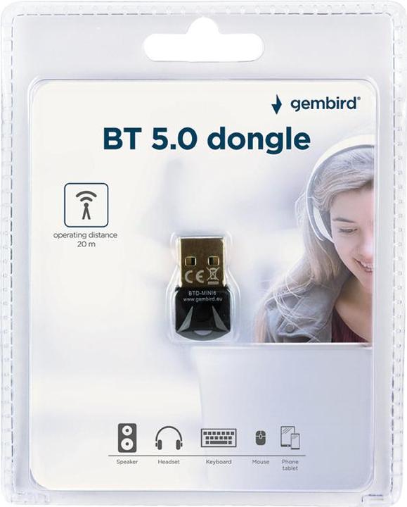 Produktbild Gembird Wrl Dongle Blueth5 Usb/Btd-Mini6 (Sender & Empfänger)