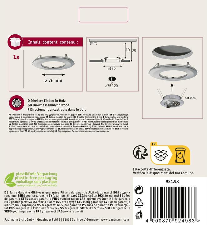 Actual product image Paulmann Downlight adapter