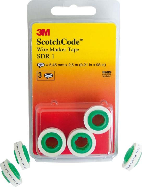 Immagine prodotto 3M Sistemi di marcatura dei cavi in dispenser individuali SDR 2,4m confezione da 3 (SDR0B)