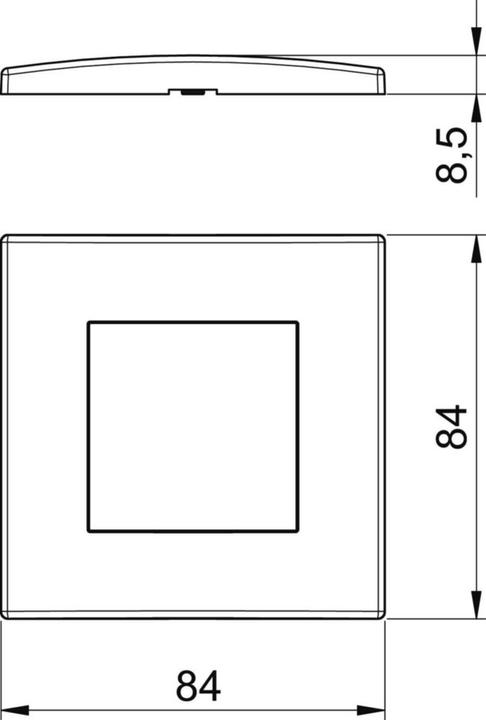 Produktbild OBO Bettermann AR45-F1 RW Abdeckrahmen Modul 45 1fach 84x84mm PC rws RAL9010 6119322