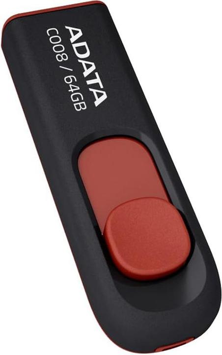 Image du produit Adata Clé USB 2.0 C008 noire/rouge 64 Go (64 Go, USB-A, USB 2.0)