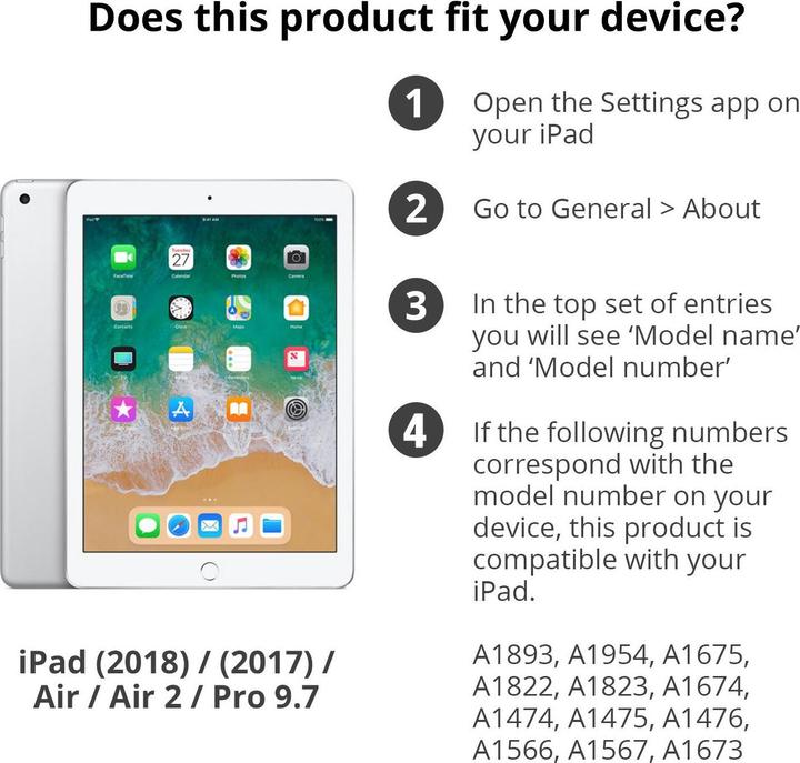Produktbild Merkloos Keyboard Bookcase QWERTY iPad (2018) / (2017) / Air (2) / Pro 9.7 (Eng. Int.)