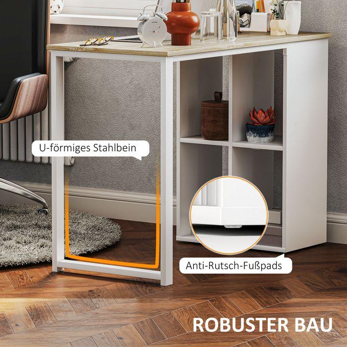 Image du produit Swisshandel24 Kompakter Computertisch, Moderner Schreibtisch, 100 x 54 x 75 cm, Weiss