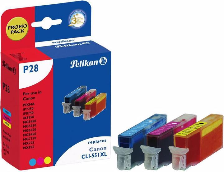 Actual product image Pelikan Cli-551xl (M, C, Y)
