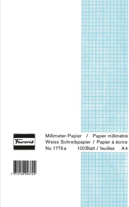 Produktbild Favorit Milimeterpapier Block (A4, Kariert)