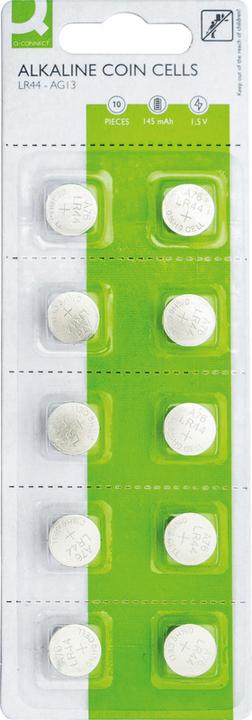 Productafbeelding Q-Connect Alkalische knoopcellen (10 Pcs., LR44, 145 mAh)