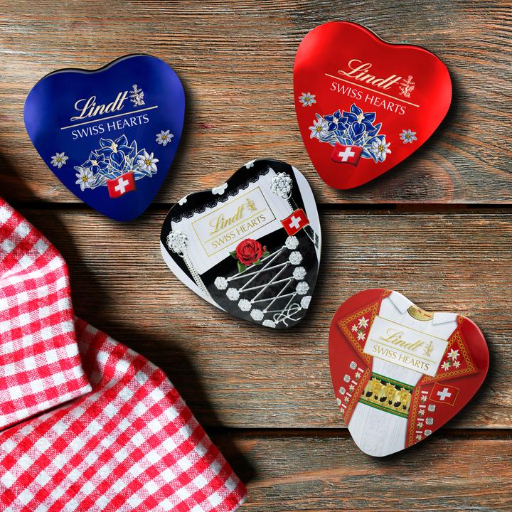 Actual product image Lindt Souvenir hearts milk heart tin traditional costume edition (90 g)