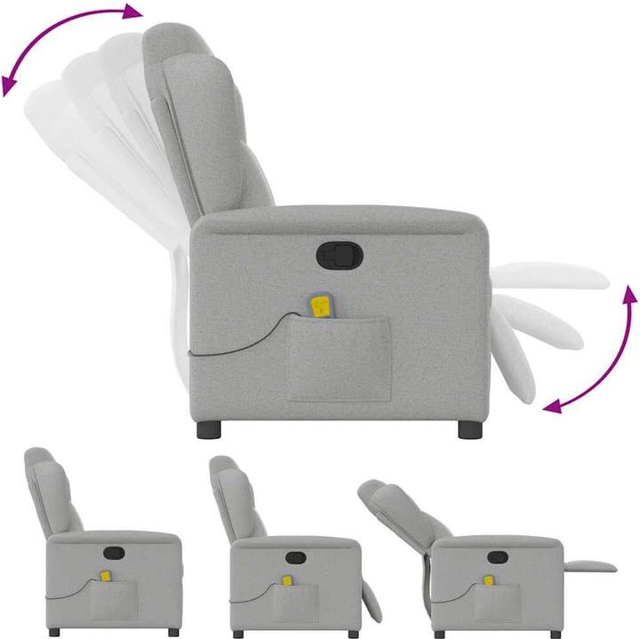 Immagine prodotto VidaXL Sedia da massaggio in tessuto grigio nuvola