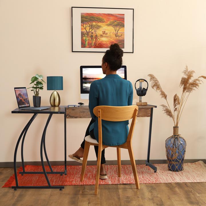Actual product image Relaxdays corner desk (148 x 112 x 73 cm)