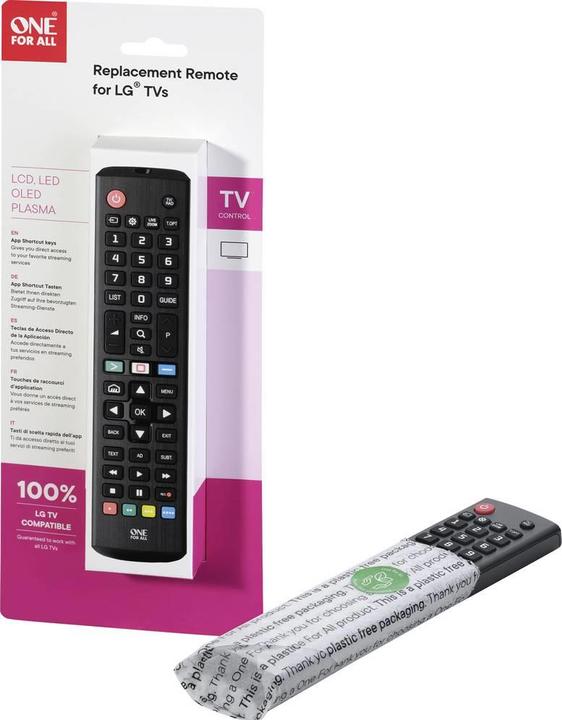 Actual product image One for All URC4911 - LG 2.0 Replacement Remote Control (Device-specific remote control, Infrared)