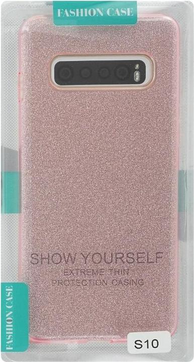 Actual product image OEM Silicon Case Glittery for Samsung Galaxy S10 pink (Samsung Galaxy S10)