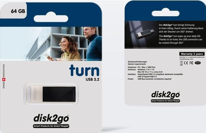 Image du produit Disk2go turn 3.0 (64 Go, USB-A)