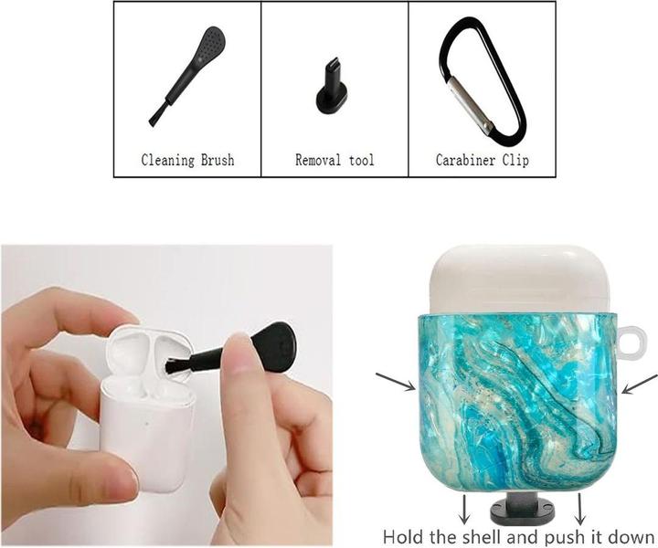 Produktbild König Design Schutz Hülle für Apple AirPods Pro Tasche Case Cover Etuis 360 Grad Bumper Motiv (Kopfhörer Tasche)