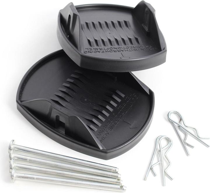 Actual product image XPOtool 4x Caravan Jack Pads 180x145mm with Metal Pins Universal Trailer Motorhome Stabilise Feet