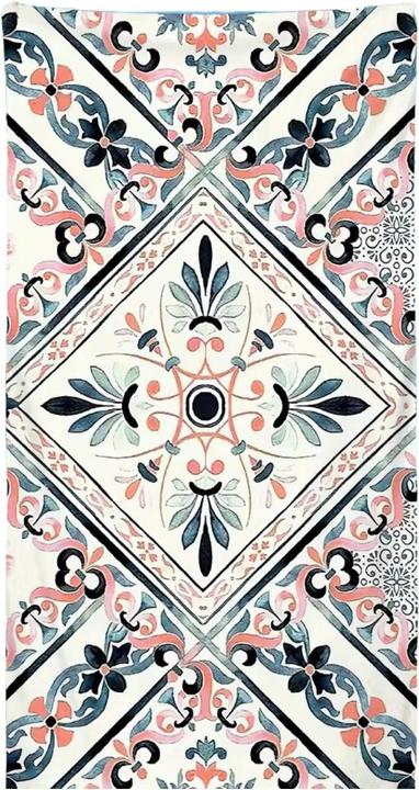 Image du produit Hermex Serviette de plage carrelage méditerranéen drap de bain drap de plage serviette de bain (80 x 160 cm)