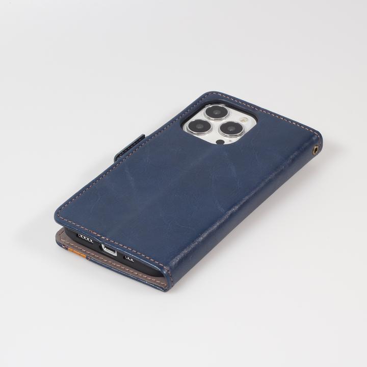 Produktbild PhoneLook Leder Tasche Flip Wallet mit Akzentstreifen & Kartenhalter (Apple iPhone 13 Pro)