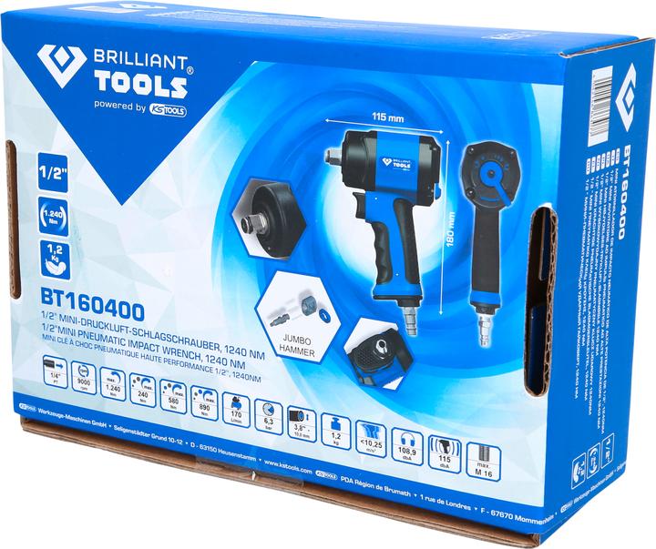 Image du produit Brilliant Tools 1/2 mini clé à chocs pneumatique BT160400