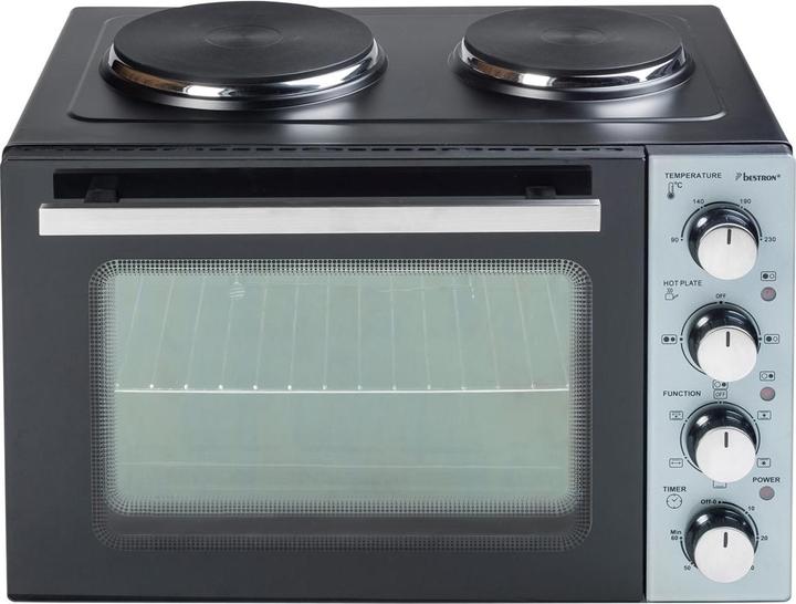 Image du produit Bestron Petite cuisine (gril - four avec double plaque de cuisson) avec tournebroche et fonction de