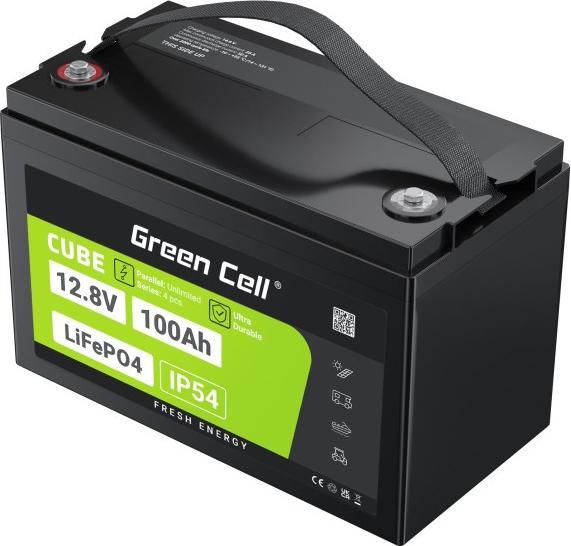 Produktbild GreenCell Green Cell CUBE LiFePO4 battery 100Ah 12.8V 1280Wh lithium iron phosphate battery for photovoltaic (12.80 V, 100 Ah)