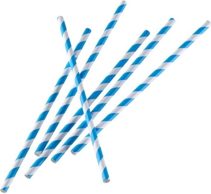 Produktbild Westmark 50 Papier-Trinkhalme, blau-weiss, 19,7 cm, 50 sb (50 x)