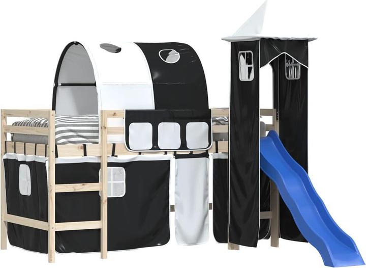 Actual product image VidaXL Curtains for loft bed with tunnel and tower White and