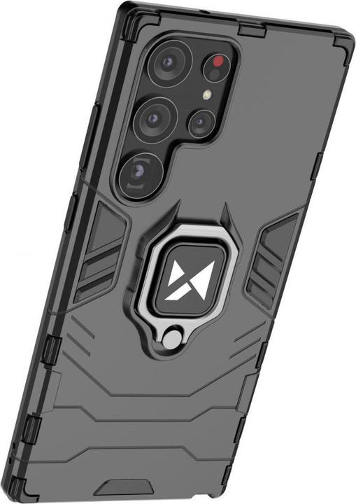 Actual product image Wozinsky Ring Armor case for Samsung Galaxy S23 Ultra armored cover magnetic holder ring black (Samsung Galaxy S23 Ultra)