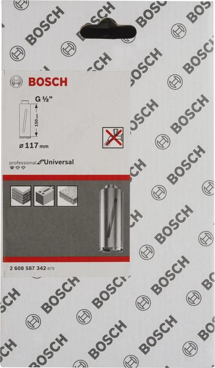 Image du produit Bosch Professional Zubehör Couronne diamantée pour carottage à sec G 1/2", Standard for Universal, 117mm, 150mm, 6, 7mm (117 mm)