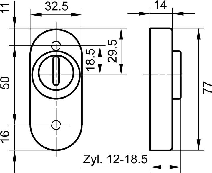 Produktbild Glutz Schieberosetten 5317/5316 (Türrosette)