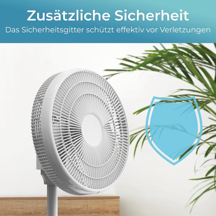 Immagine prodotto KLAMER 3D Ventilator, extra leiser DC Standventilator mit Fernbedienung, 12 Geschwindigkeitsstufen (53 dB)