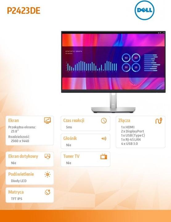 Productafbeelding Dell P2423DE (2560 x 1440 pixels, 23.80")