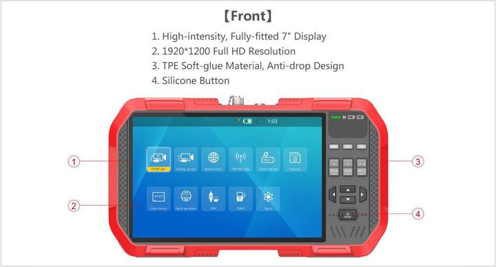 Actual product image Ernitec 7" touch screen test monitor