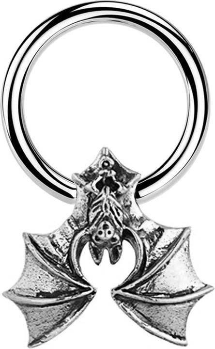Produktbild Star Piercing Closure Ring silber Fledermaus silber (Messing, Chirurgenstahl 316L)