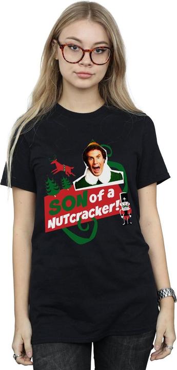 Actual product image Elf Womens/Ladies Son Of A Nutcracker Cotton Boyfriend T-Shirt (XL)
