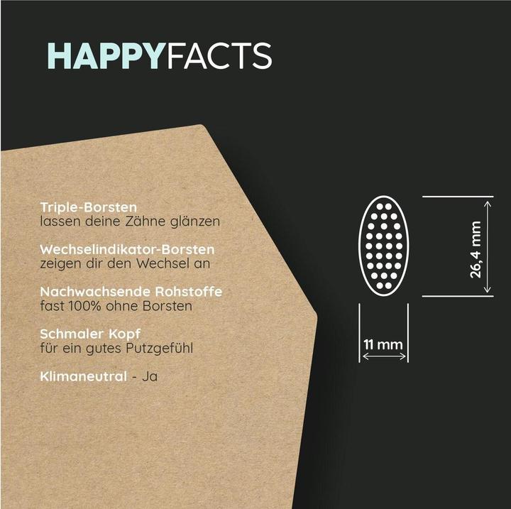 Actual product image happybrush Toothbrush head Eco Change 3 pieces (3 x)