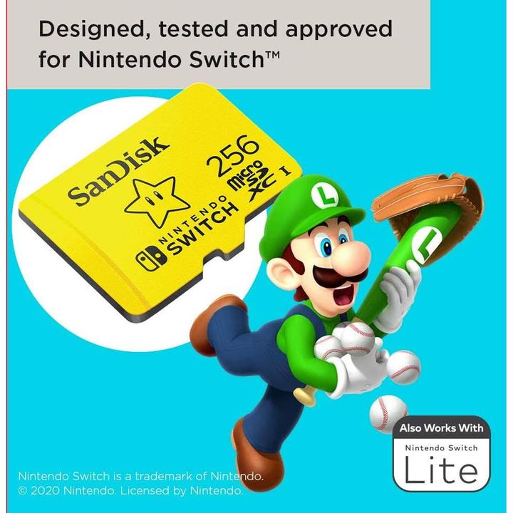 Image du produit SanDisk Nintendo Switch Card (256 Go, microSDXC, U3, UHS-I)