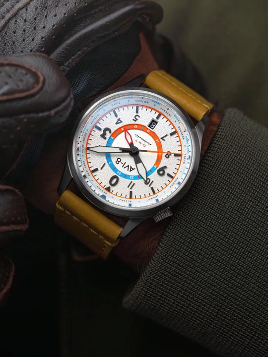 Actual product image AVI-8 AV-4120-02 Wingman Worldtimer GMT (Pilot watch, 41 mm)