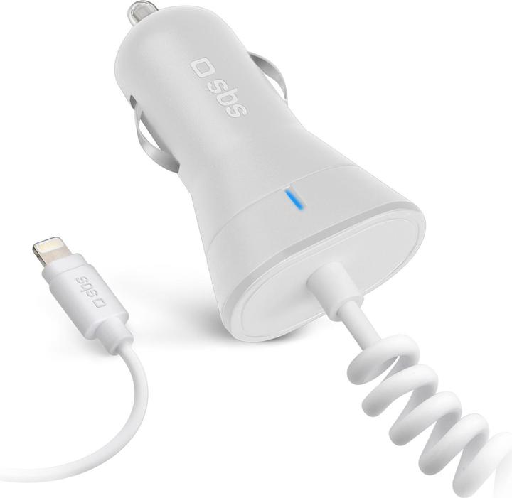 Actual product image SBS Lightning car charger for iPhone, iPad and iPod