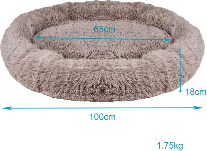 Image du produit Intirilife Lit pour animaux beige diamètre 100 cm (Chien, Chat)