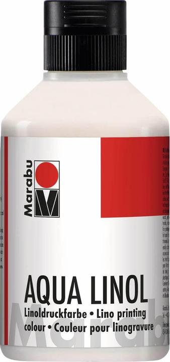Marabu Inchiostro da stampa Aqua lino bianco (Bianco, 250 ml)
