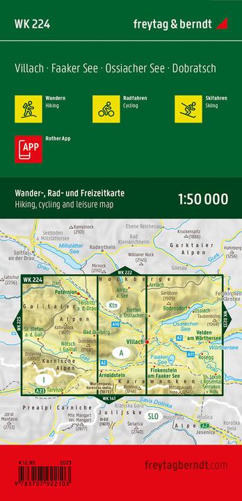 Produktbild Villach - Faaker See, Wander-, Rad- und Freizeitkarte 1:50.000, freytag & berndt, WK 224