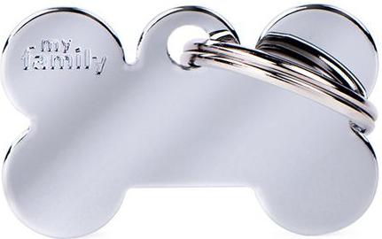 Immagine prodotto Myfamily Distintivo per cani in ottone cromato osso 3x1,9cm (1 pz) (Cane)