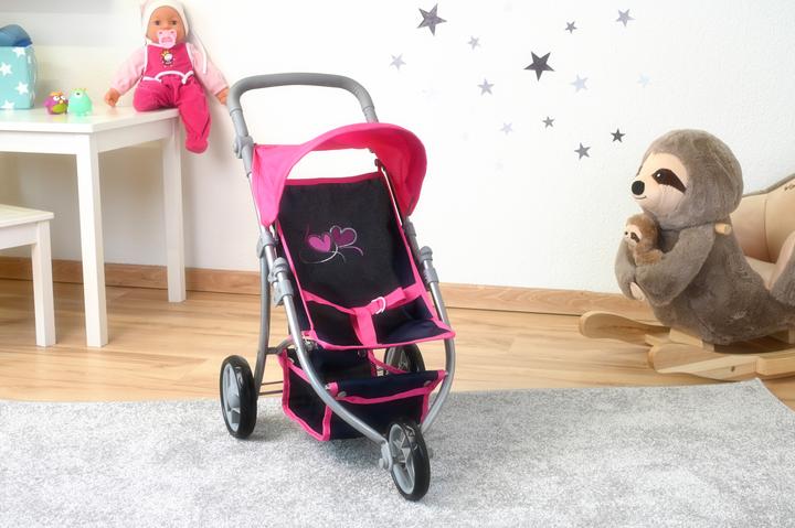 Image du produit Knorrtoys Poussette de poupée Jogger Lio - flying hearts blue pink